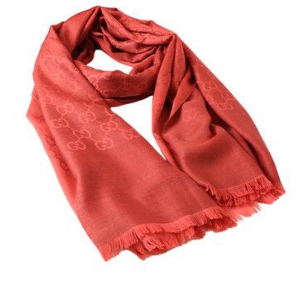 Gucci 362654 Wool Silk Blend Muffler Scarf